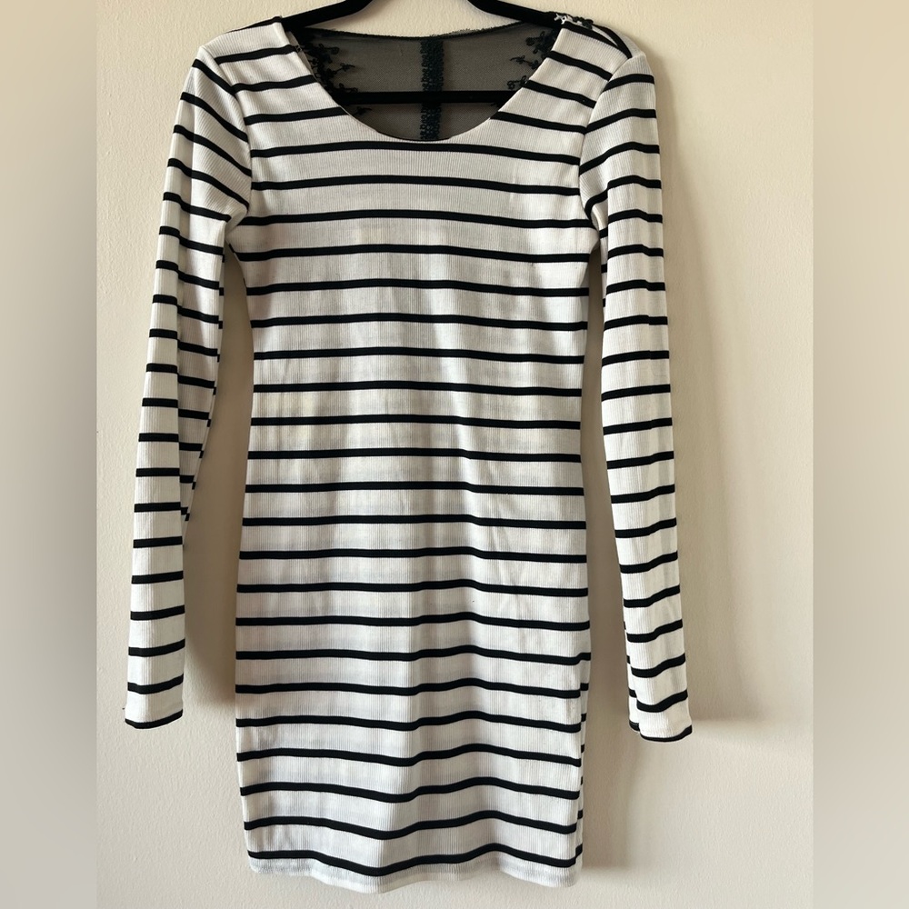 Black and white stripe dress